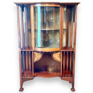 Art Nouveau Mahogany Inlaid Display Cabinet