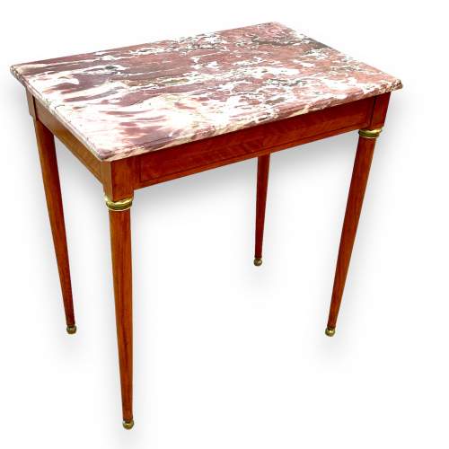 Late 19th Century French Mahogany Marble Top Table image-1