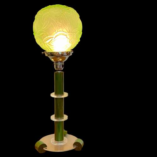 Art Deco Green Phenolic Lamp image-1