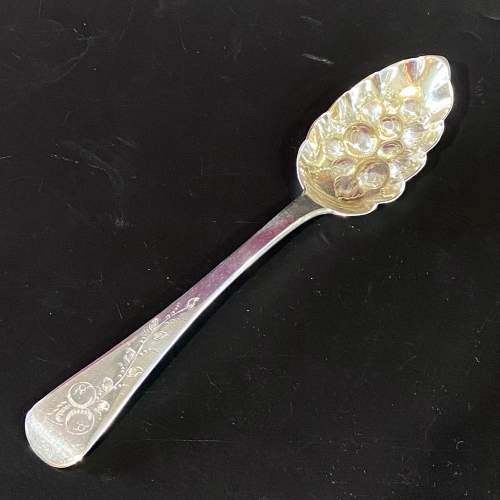 Georgian Silver Berry Spoon image-1