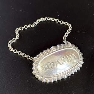 Mid 19th Century Silver Brandy Label