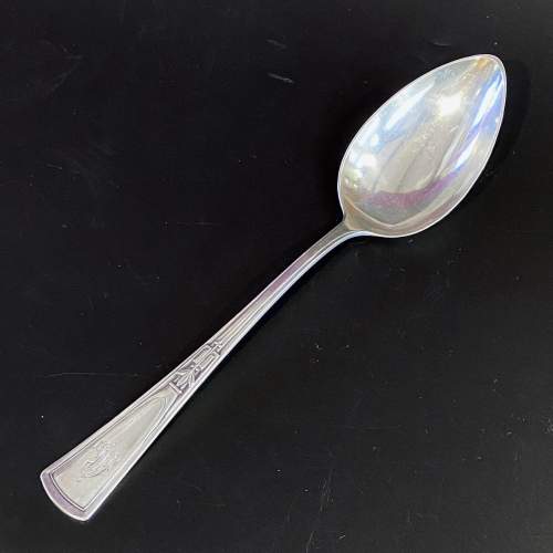 Large Continental Silver Serving Spoon - 800 Silver image-1