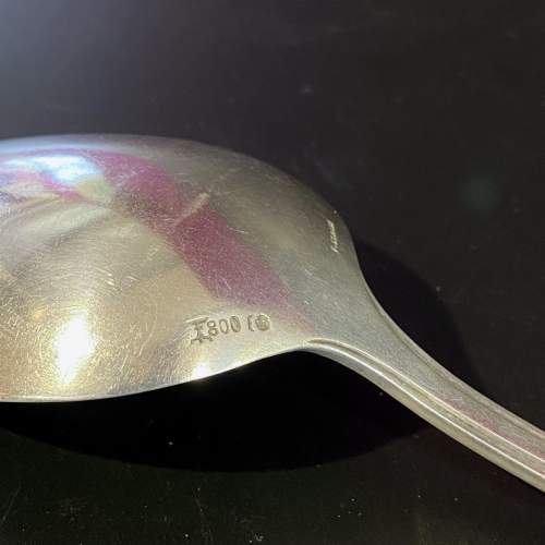 Large Continental Silver Serving Spoon - 800 Silver image-4
