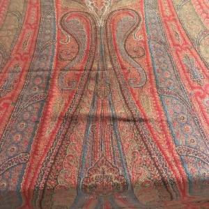 Large Antique Woven  Fine  Wool  Paisley  Shawl