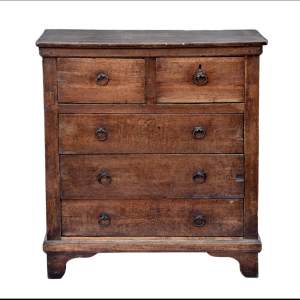18th Century Joined Oak and Fruitwood Provincial Chest of Drawers