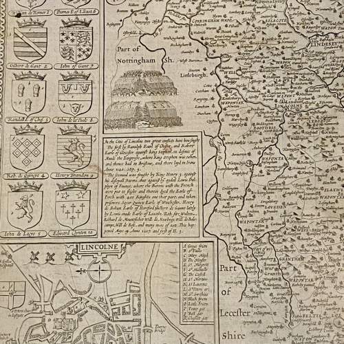 Framed Map of Lincolnshire by John Speed image-3