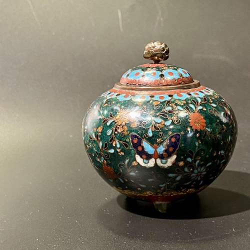 Japanese Meiji Cloisonné Lidded Jar image-2