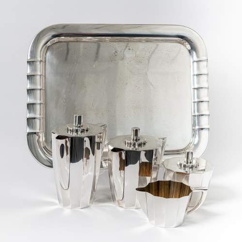 Rare Art Deco Arthur Krupp Silver Plated Tea and Coffee Set image-2