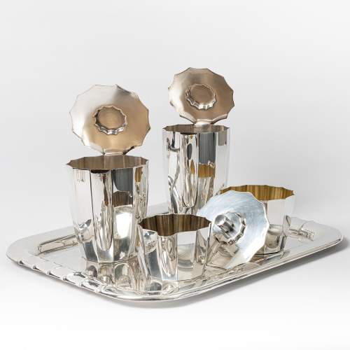 Rare Art Deco Arthur Krupp Silver Plated Tea and Coffee Set image-3