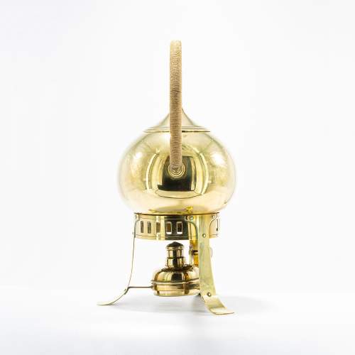 A Jugendstil Antique Brass Spirit Kettle on Stand image-3
