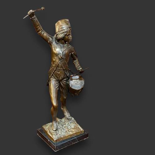Bronze Figure of a Drummer Boy After Leon Fagal image-1