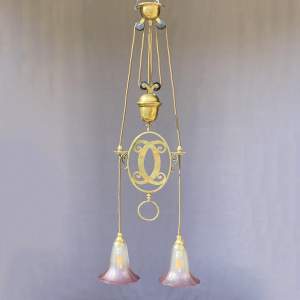 Early 20th Century Brass Rise-and-Fall Electrolier
