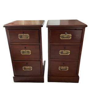 A Pair of Military Bedside Chests