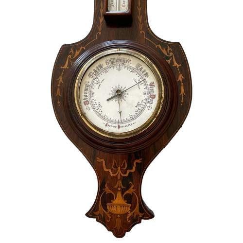 Edwardian Rosewood Inlaid Barometer image-2