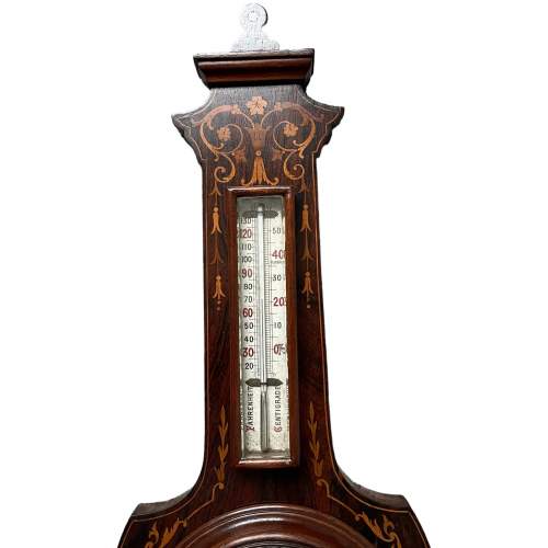Edwardian Rosewood Inlaid Barometer image-3