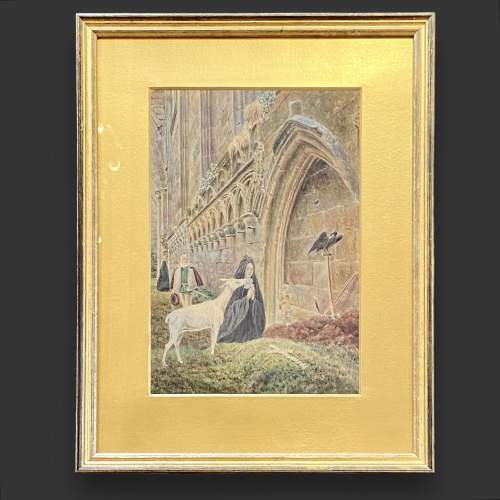 Victorian Watercolour - The White Doe of Rylstone image-1