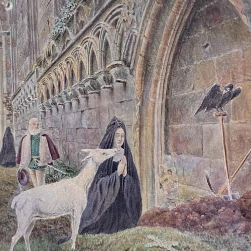 Victorian Watercolour - The White Doe of Rylstone image-2