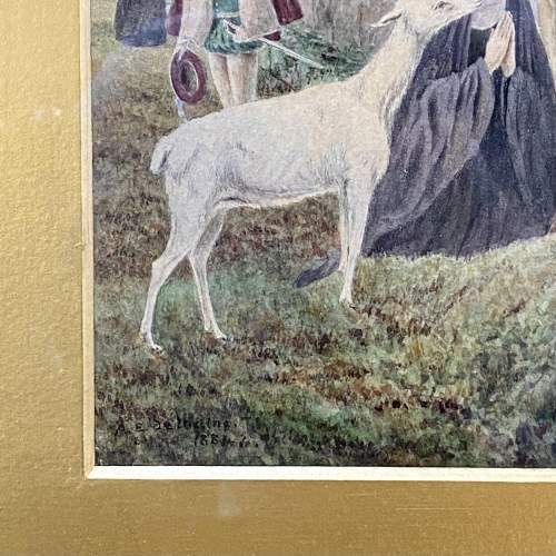 Victorian Watercolour - The White Doe of Rylstone image-3