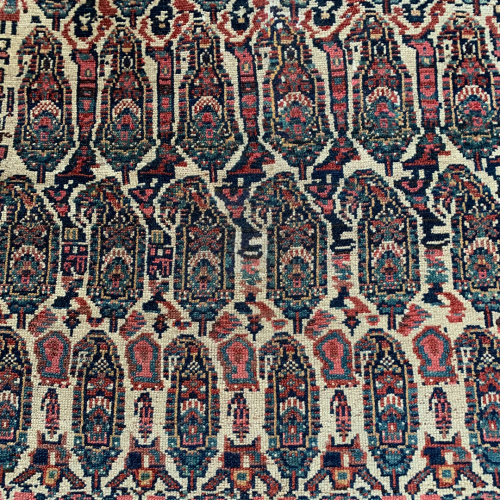 Antique Hand Knotted Persian Senneh Rug, Paisley Pattern image-2