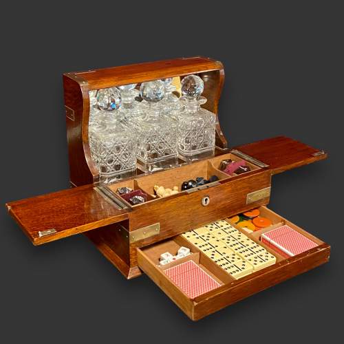 Victorian Oak Fitted Games Tantalus image-2