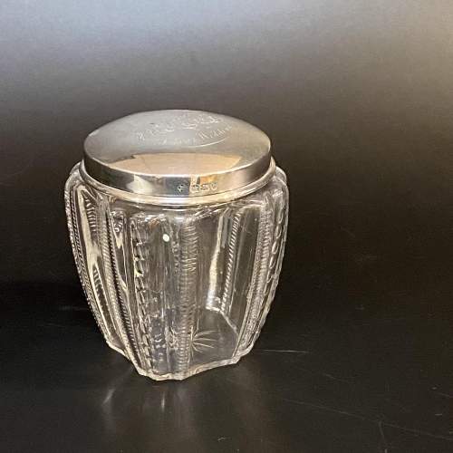 19th Century Marmalade Pot with Silver Lid image-1