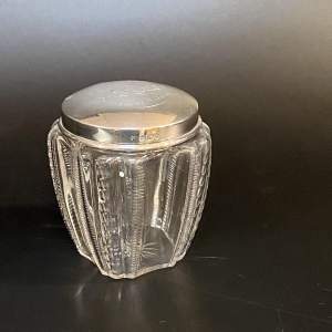 19th Century Marmalade Pot with Silver Lid