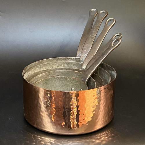 Set of Five Copper Pans image-1