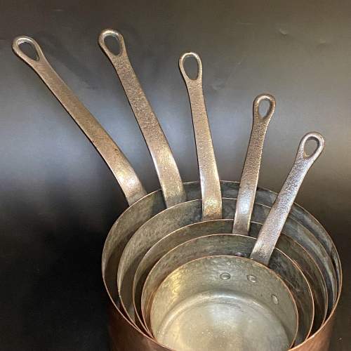 Set of Five Copper Pans image-6