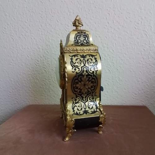 French Boulle Clock with Ormolu Mounts and Enamel Dial image-3