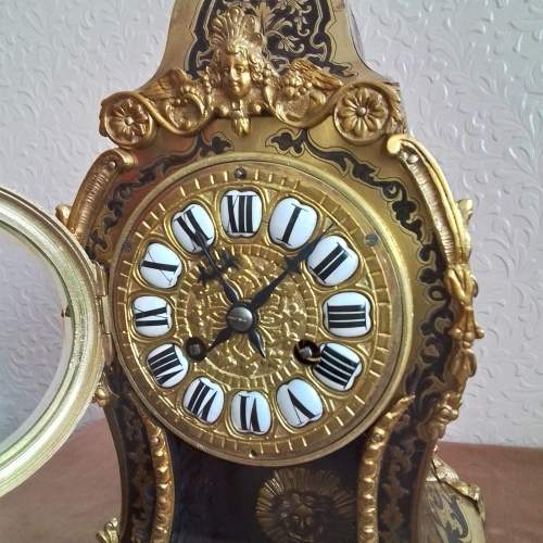 French Boulle Clock with Ormolu Mounts and Enamel Dial image-4