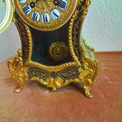 French Boulle Clock with Ormolu Mounts and Enamel Dial image-5
