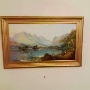 Oil Painting of Crummock Water in a Gilded Frame