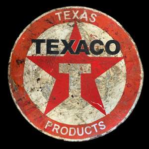 Texaco Vintage Hand Painted Metal Sign