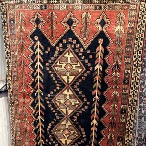 Stunning Triple Medallion Hand Knotted Persian Rug Afshar