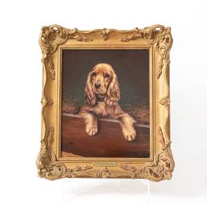Late Victorian Oil Painting of a Cocker Spaniel