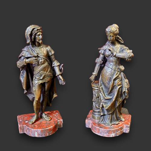 Late 19th Century Bronze Figure of Noble Man and Woman image-1