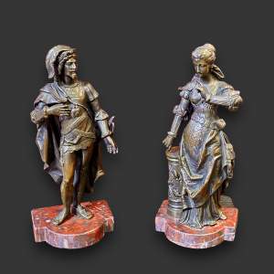 Late 19th Century Bronze Figure of Noble Man and Woman