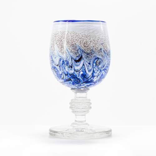 A Large Heavy Contemporary Glass Goblet image-2