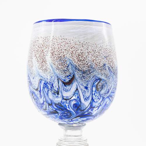 A Large Heavy Contemporary Glass Goblet image-3