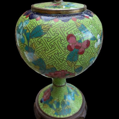 20th Century Chinese Cloisonne Vase and Lid image-5