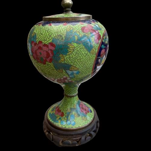 20th Century Chinese Cloisonne Vase and Lid image-6