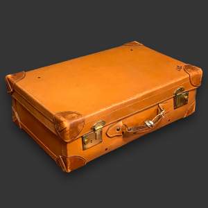 Mid 20th Century Tan Leather Suitcase