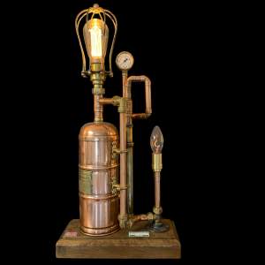 Vintage Upcycled Copper Fire Extinguisher Steampunk Lamp