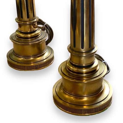 Pair of 20th Century Black and Brass Plated Lamps image-4