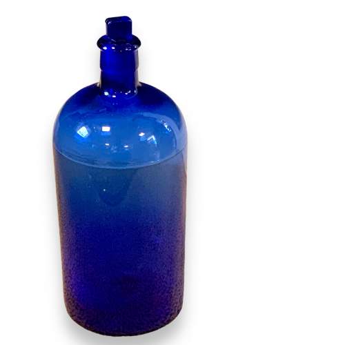 Large Blue Glass Apothecary Bottle image-1