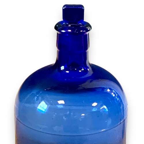 Large Blue Glass Apothecary Bottle image-4