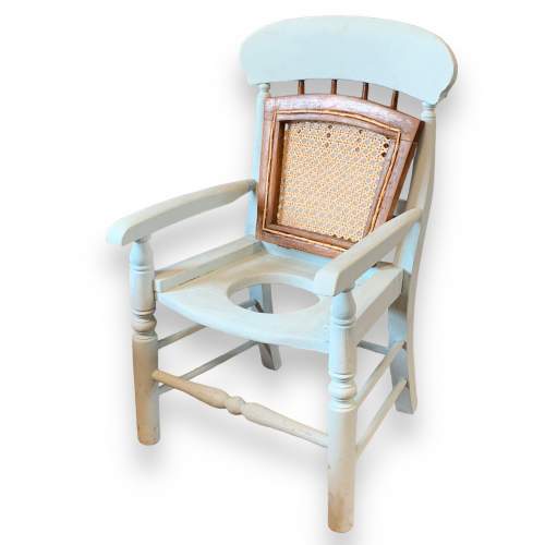 Victorian Painted Childs Commode Chair image-3