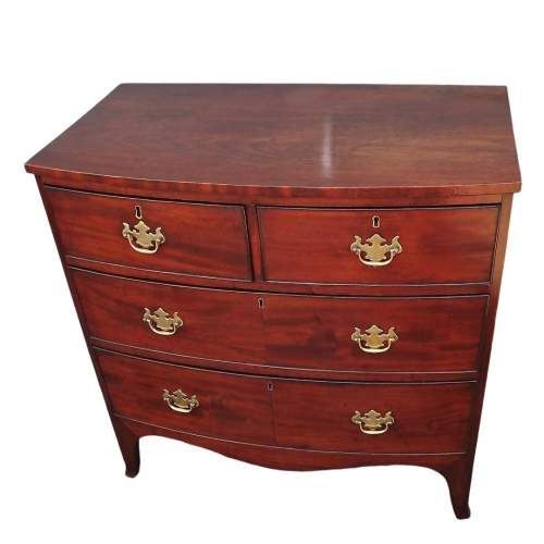 Small Mid 19th Century Mahogany Bow Front Chest of  Drawers image-2
