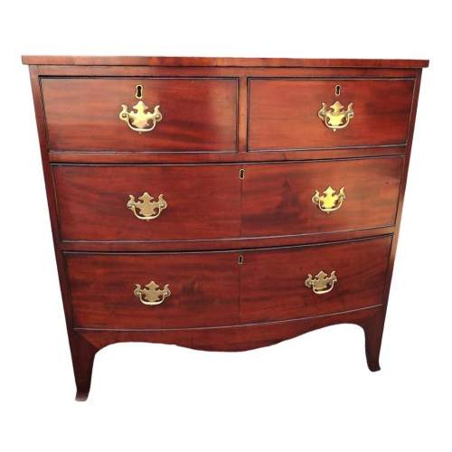 Small Mid 19th Century Mahogany Bow Front Chest of  Drawers image-1