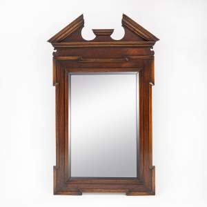 A Vintage 1930s Stained Oak Wall Mirror